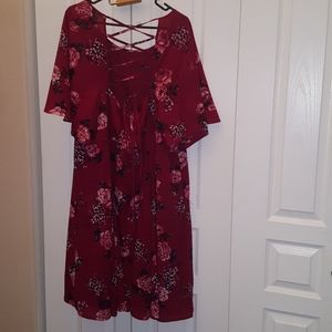 TORRID RED FLORAL DRESS
